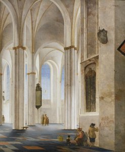 Interiören i Buurkerk-kyrkan i Utrecht