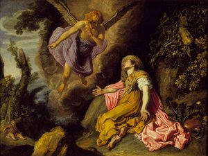 Hagar och ängeln, 1614 (olja på trä)