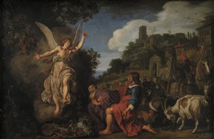 Ängeln Rafael tar avsked med Gamle Tobit och hans Son Tobias av Pieter Lastman