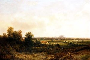 En herde och hans flock nära Haarlem av Pieter Lodewijk Francisco
