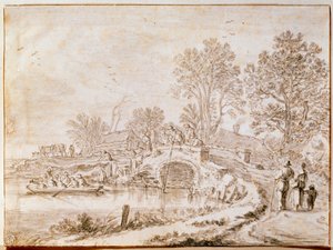 Bro över en kanalmånad i maj 1656