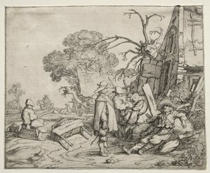 Landskap med soldater, 1626.