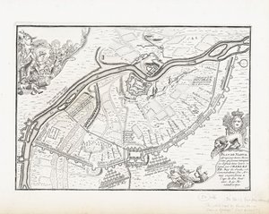 Karta över Narva år 1700 av Pieter Mortier