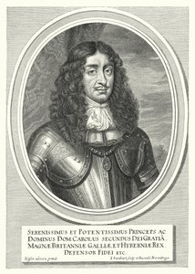 Karl II, kung av England, Skottland och Irland (gravyr)