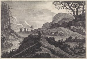 Packa mulor på en väg Landskap (serietitel) av Pieter Nolpe