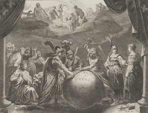 Plåt 12: Allegory on the Discord in France, från Caspar Barlaeus, Medicea Hospes, 1638. av Pieter Nolpe
