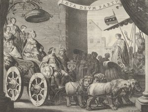 Plåt 5a: Marie de Medici som Berecynthia, från Caspar Barlaeus, Medicea Hospes, 1638. av Pieter Nolpe