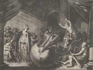Platta 9: Allegory on the Discord in France, från Caspar Barlaeus, Medicea Hospes, 1638.
