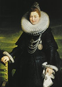 Porträtt av Infanta Isabella Clara Eugenia av Spanien 1566-1633, 1616.