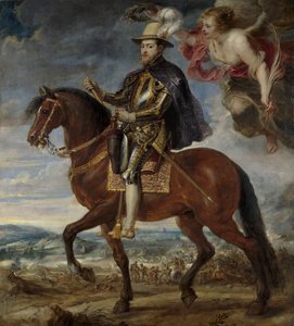 Porträtt av Filip II 1527-1598 till häst, 1628 av Peter Paul Rubens