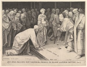 Kristus och kvinnan tagen i äktenskapsbrott, 1579.
