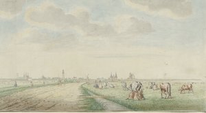 Utsikt över Kampen från landsidan av Pieter Remmers