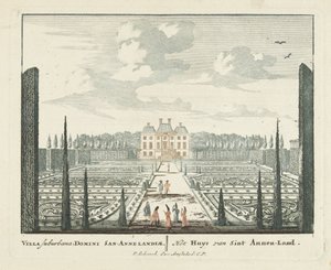 Utsikt över hus Clingendael i Haag Gesichte van het Famous Loo som andra kungahus (serietitel) Admirandorum quadruplex spectaculum (serietitel)