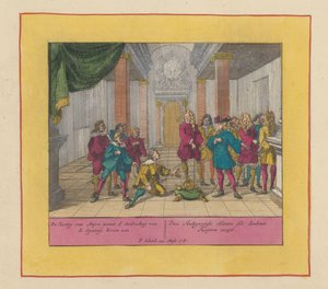 Hertig Filip av Anjou accepterar den spanska kronan, 1700 Hertigen av Anjou accepterar den spanska kronans erbjudande (...) (titel på objekt) Krigets teater, början av kung Karl II. Fram till kung Karl III. Finns i IX