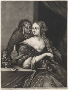 Ung kvinna och en matchmaker av Pieter Schenk (I)