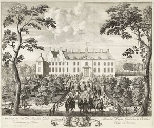 Vilhelm III:s ankomst till jaktstugan Hof te Dieren, 1691