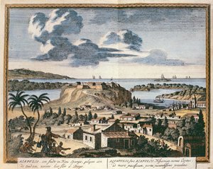 Vy över Acapulco, illustration från 