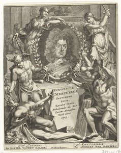 Titelsidan för European Mercury, 1705 av Pieter Sluyter