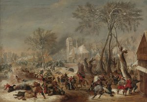 Säcken av en by av Pieter Snayers