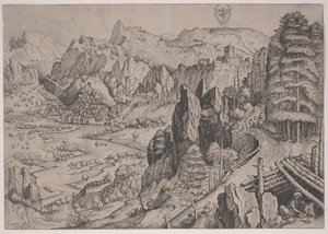 Magdalena Poenitens, tryck gjort av Jan och Lucas van Duetecum av Pieter The Elder (after) Brueghel