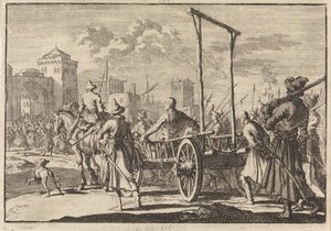 Stepan Razins och hans bror Frols ankomst i en järnbur i Moskva, 1671, 1698