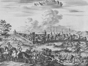 Utsikt över Samara, 1710 av Pieter Van der Aa