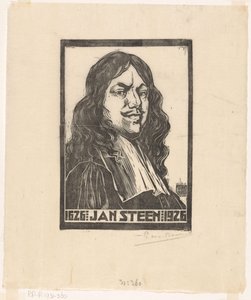 Porträtt av Jan Steen (titel på objekt) av Pieter Willem van Baarsel (signed by artist)