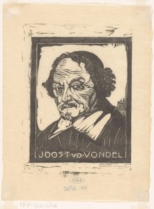 Porträtt av Joost van den Vondel (titel på objekt) av Pieter Willem van Baarsel (signed by artist)