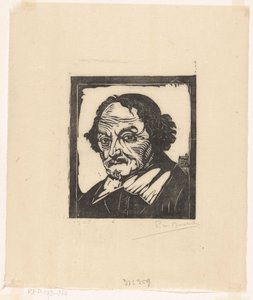 Porträtt av Joost van den Vondel av Pieter Willem van Baarsel (signed by artist)