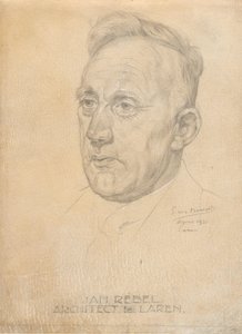 Porträtt av arkitekten Jan Rebel av Pieter Willem van Baarsel