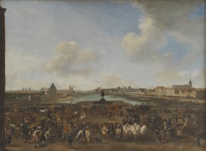 Utsikt över Paris sett från Place Dauphine av Pieter Wouwerman