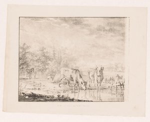 Kor vid vattnet av Pieter de Goeje (attributed to)
