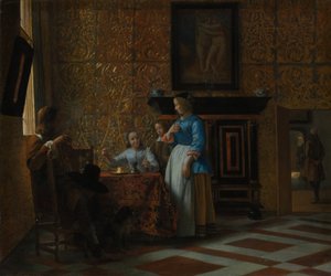 Fritid i en elegant miljö, ca. 1663-65. av Pieter de Hooch