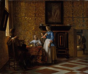 Fritid i elegant miljö, ca 1663-65 (olja på duk) av Pieter de Hooch