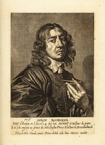 Porträtt av Simon Bosboom, holländsk guldåldersarkitekt och författare av Pieter de II Jode