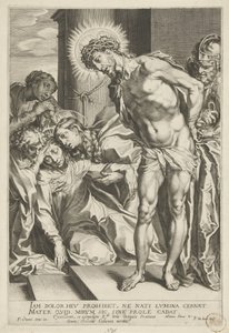 Kristus med törnekrona och Maria som gråter