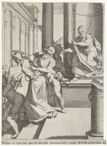 Kristus sänds till Herodes av Pilatus Passion of Christ (serietitel) Passionis et resurrectionis (serietitel) av Pieter de Jode (I)