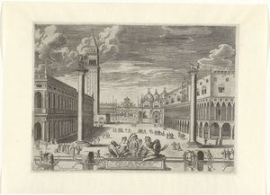 Utsikt över Piazzetta i Venedig, 1585 Vrbs Venetvm vt Nvlli (...) (titel på objekt) av Pieter de Jode (I)