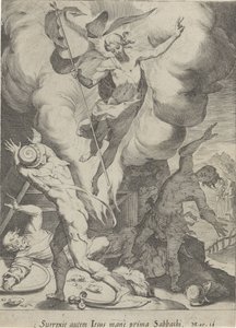 Stående van Christus Passie van Christus (serietitel) Passion and Resurrection (serietitel) av Pieter de Jode (I)