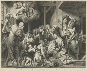 Tillbedjan av herdarna av Pieter de Jode (II)