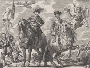 Plåt 20: Karl V och Ferdinand till häst, från William Becanus 