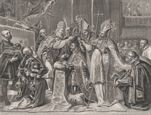 Plåt 24: Karl V kröntes till kejsare av påven, från William Becanus 