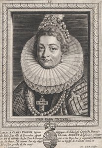 Porträtt av Isabella Clara Eugenia, Infanta av Spanien, ca. 1650.