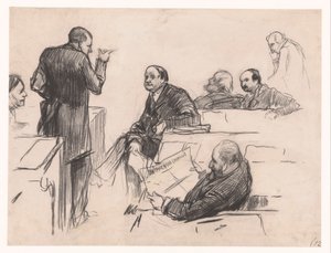 Riksdagsledamöterna herr H.C. Verniers van der Loeff, A.J.W. Farncombe Sanders, G.M. van der Linden, J. Willink och Jhr. Herr Ruys van Beerenbroek av Pieter de Josselin