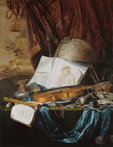 Stilleben med musikinstrument, 1650.