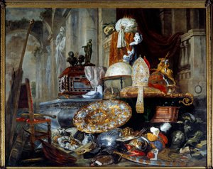 Allegori över världens fåfänger. Målning av Pieter Boel (1622-1674) Ec. Flam.