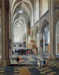 Interiör av Antwerpens katedral av Peeter Neefs Elder (ca 1578-mellan 1656 och 1661), detalj