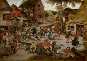 Kermesse of the Feast of St. George (olja på pannå) av Pieter the Younger Brueghel