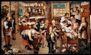 Bönder som betalar tionde av Pieter Brueghel the Younger