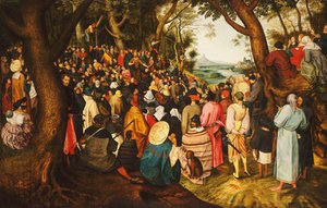 Johannes Döparen predikar i vildmarken, ca 1633-50 av Pieter Brueghel the Younger